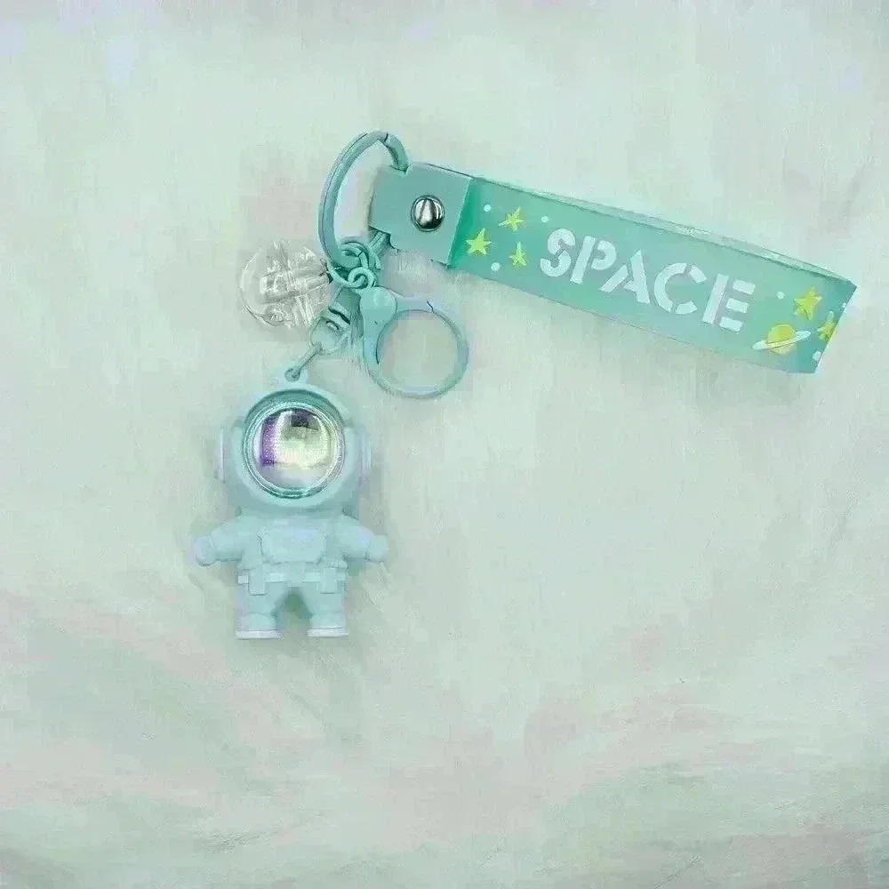 Cute Astronaut Keychains Space Key Chain with Sunset Light, Cool Green